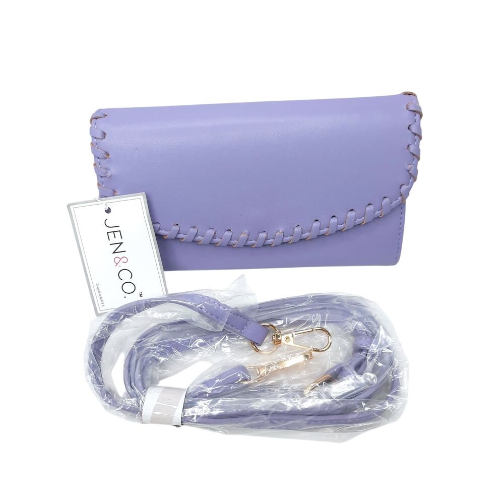 Jenco Kyle Purple Crossbody Wallet Vegan Leather PETA Clutch Removable Strap NWT